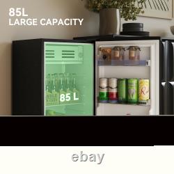 HOMCOM Under Counter Fridge, 85L Retro Freestanding Refrigerator with Chill Box