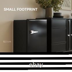 HOMCOM Under Counter Fridge, 85L Retro Freestanding Refrigerator with Chill Box
