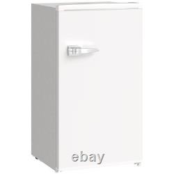 HOMCOM Under Counter Fridge, 85L Small Retro Refrigerator with Chiller Box