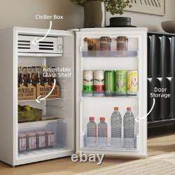 HOMCOM Under Counter Fridge, 85L Small Retro Refrigerator with Chiller Box