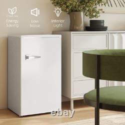 HOMCOM Under Counter Fridge, 85L Small Retro Refrigerator with Chiller Box
