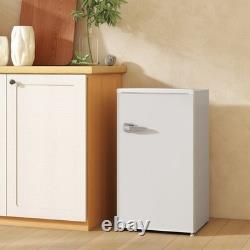 HOMCOM Under Counter Fridge, 85L Small Retro Refrigerator with Chiller Box