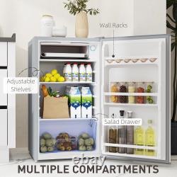 HOMCOM Under Counter Fridge, 91L Small Fridge with Lock, Chiller Box, Removable