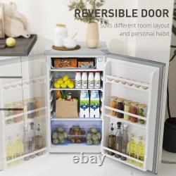 HOMCOM Under Counter Fridge, 91L Small Fridge with Lock, Chiller Box, Removable