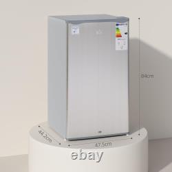 HOMCOM Under Counter Fridge, 91L Small Fridge with Lock, Chiller Box, Removable