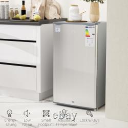 HOMCOM Under Counter Fridge, 91L Small Fridge with Lock, Chiller Box, Removable