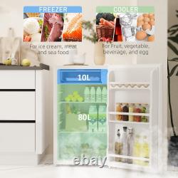 HOMCOM Under Counter Fridge, 91L Small Fridge with Lock, Chiller Box, Removable