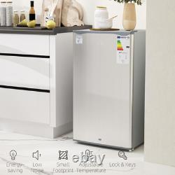 HOMCOM under Counter Fridge, 91L Small Fridge with Lock, Chiller Box, Removable