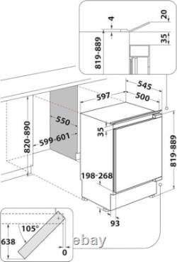 HOTPOINT BU 55CM DIRECT COOLING FRIDGE White HFA1. UK1 Integrated Under Counter