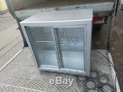 HUSKY undercounter bar fridge sliding double door drink display fridge cooler