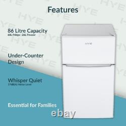 HYE 86L Under Counter Fridge Freezer, Freestanding, 49cm, White -Refurb A (Read)