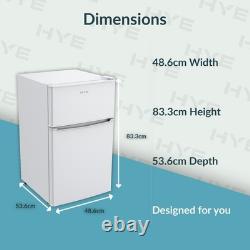 HYE 86L Under Counter Fridge Freezer, Freestanding, 49cm, White -Refurb A (Read)