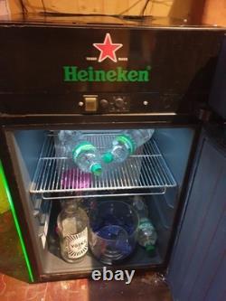Heineken Bar Fridge Refrigerator Beer Fridge with Light LED Lighting Black