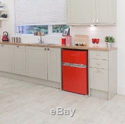 Home Kitchen 84.5x49.5x52cm Under Counter Fridge Freezer Energy A+ Red, White NEW