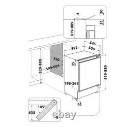 Hotpoint 144 Litre 82cm Integrated Under Counter Fridge with Fixed Do HBUF011. UK