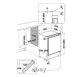 Hotpoint 144 Litre Integrated Under Counter Fridge HBUF011. UK