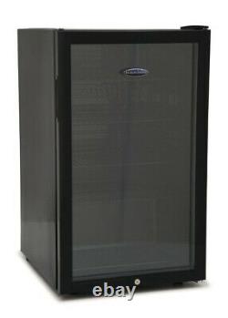 Iceking BF150K. E Under Counter Drinks Chiller Black with Glass Door