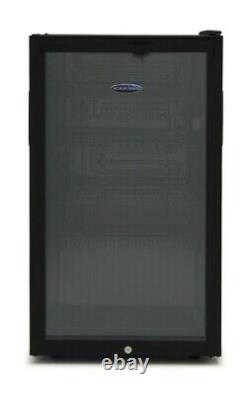 Iceking BF150K. E Under Counter Drinks Chiller Black with Glass Door