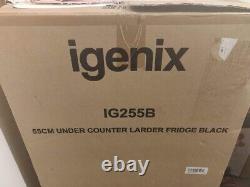 Igenix IG255B Freestanding Under Counter Larder Fridge with 2 Adjustable Glass S