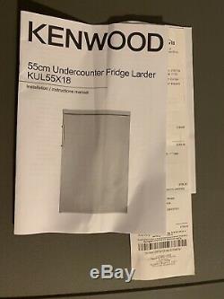 KENWOOD KUL55X18 Undercounter Fridge Silver Inox Lightly Used For 6 Months