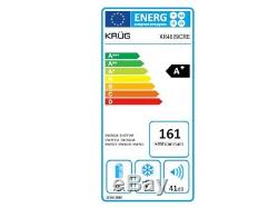 Krug 48cm Undercounter Retro Fridge Black 88L A+ Energy Rating Chrome Handle