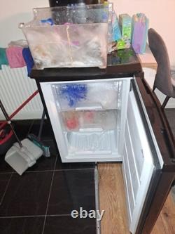 LEC T50084W Black Under Counter Fridge Freezer