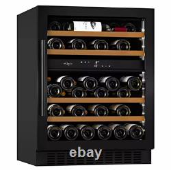 MQuvée WineCave 60DD Dual Zone Under-Counter Wine Fridge Black 38 Bottle