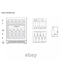 MQuvée WineCave 60DD Dual Zone Under-Counter Wine Fridge Black 38 Bottle