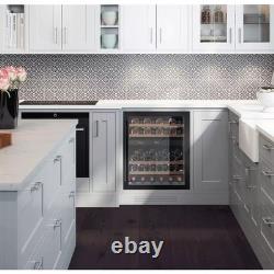 MQuvée WineCave 60DD Dual Zone Under-Counter Wine Fridge Black 38 Bottle