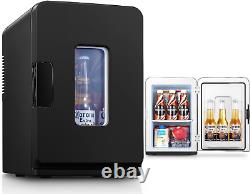 Mini Fridge 15L, Small Fridge for Bedrooms, Car Fridge Portable with 12V/240V