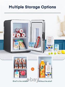 Mini Fridge 15L, Small Fridge for Bedrooms, Car Fridge Portable with 12V/240V