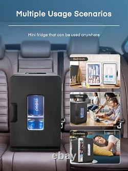 Mini Fridge 15L, Small Fridge for Bedrooms, Car Fridge Portable with 12V/240V
