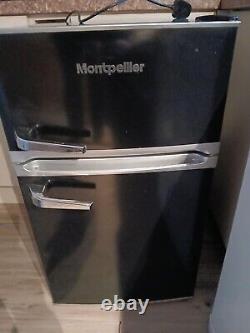 Montpellier Black Retro Undercounter Fridge Freezer. Used. Fully working