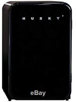 New Hfb535 Luxury Husky Retro Undercounter Black Mini Fridge Rrp £499