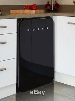 New Hfb535 Luxury Husky Retro Undercounter Black Mini Fridge Rrp £499