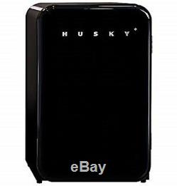 New Hfb535 Luxury Husky Retro Undercounter Black Mini Fridge Rrp £540