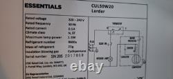 New condition, used for fue days, essentials CUL50W20 under counter fridge