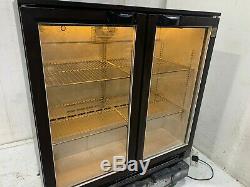 Osborne Double Glass Door Drinks Bottle Display Fridge Chiller Under Counter