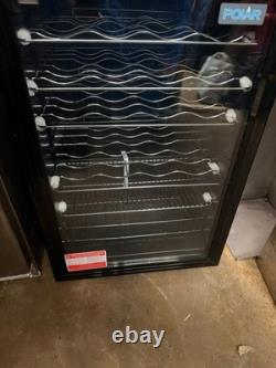 Polar CE204 48 Bottle Wine Cooler Fridge Under Counter Black Glass Door