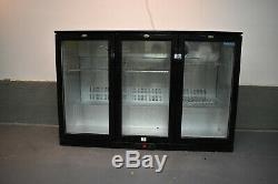 Polar Triple Door Glass Fronted Undercounter Bar Bottle Chiller 1350mm