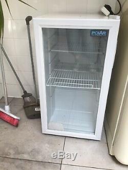 Polar Under Counter Display Fridge in White Finish with 1 Door Painted Steel