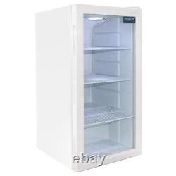Polar Under Counter Display Fridge in White Finish with 1 Door Painted Steel