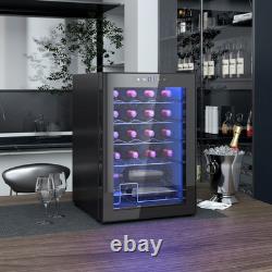 Quiet Freestanding Wine Fridge, 20 Bottle Under Counter Wine Cooler Fridge