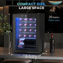 Quiet Freestanding Wine Fridge, 20 Bottle Under Counter Wine Cooler Fridge