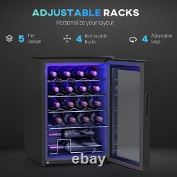 Quiet Freestanding Wine Fridge, 20 Bottle Under Counter Wine Cooler Fridge