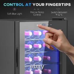 Quiet Freestanding Wine Fridge, 20 Bottle Under Counter Wine Cooler Fridge