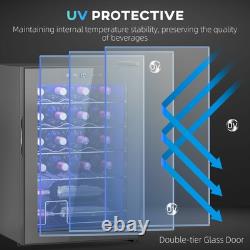Quiet Freestanding Wine Fridge, 20 Bottle Under Counter Wine Cooler Fridge