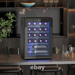 Quiet Freestanding Wine Fridge, 20 Bottle Under Counter Wine Cooler Fridge
