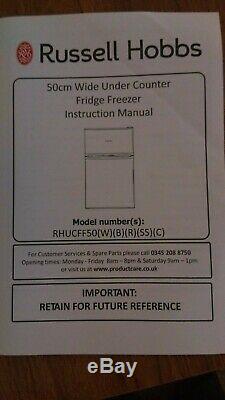 Russell Hobbs Black 90L Undercounter Fridge Freezer RHUCFF50W 50cm Wide