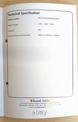 Russell Hobbs Under Counter Fridge Freezer 90L RHUCFF50 Red. Reversable Door